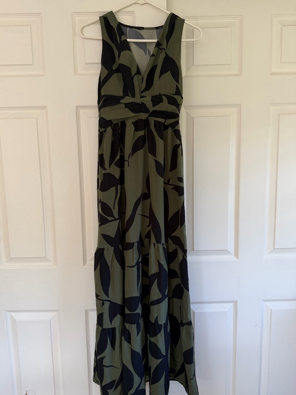 Women’s Olive & Black Patterned maxi dress